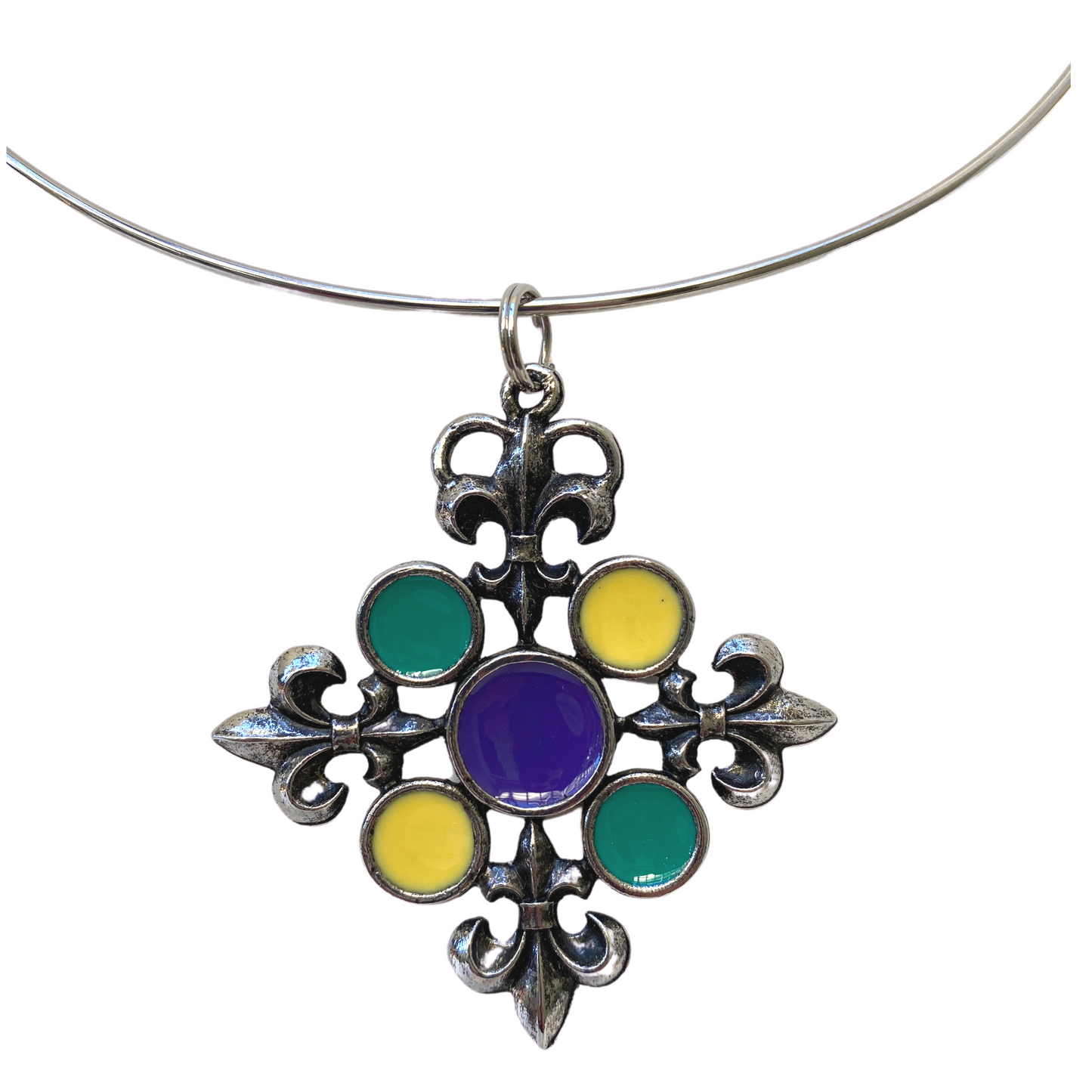 Necklace, Neck Wire, Mardi Gras Gift, Fleur de Lis
