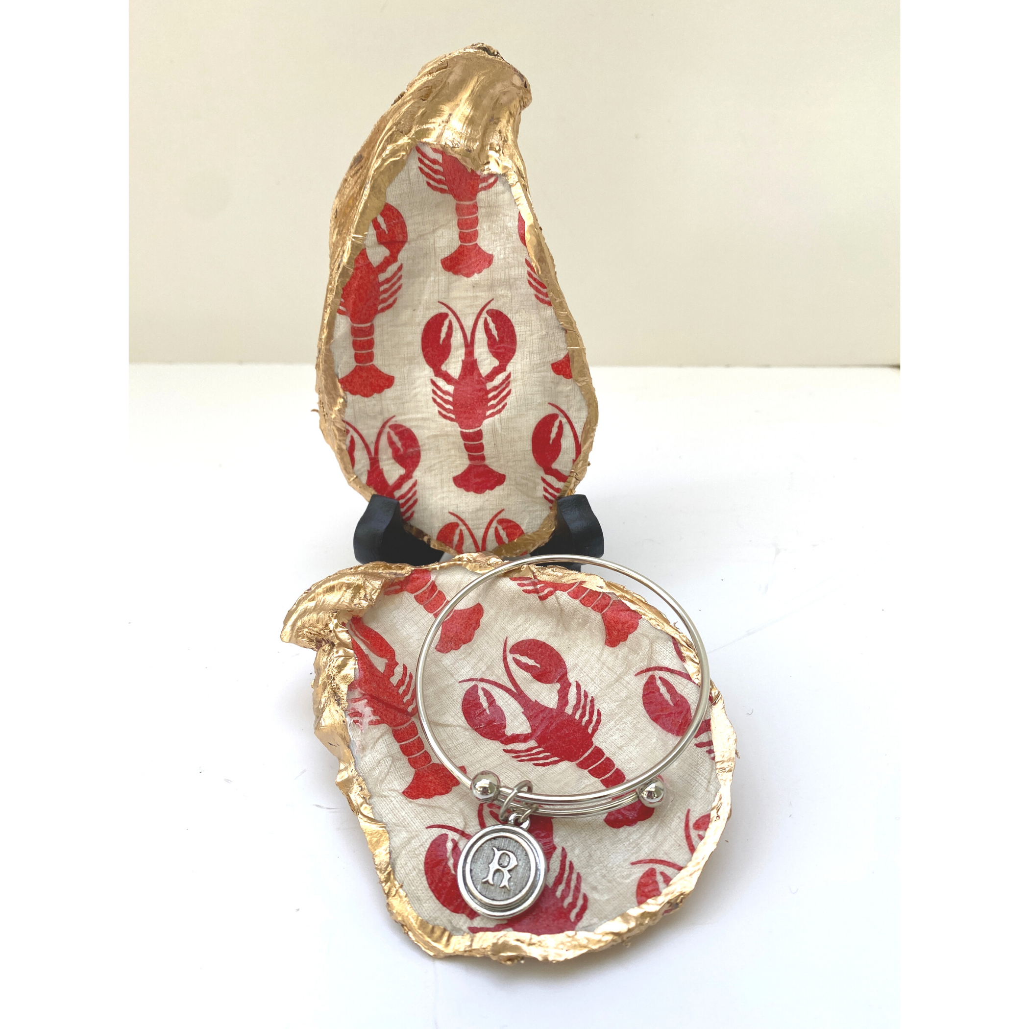 Oyster Shell Art, Lobster Art, Handmade, Hostess Gift, Birthday Gift