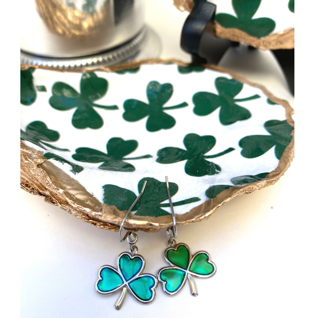 Oyster Shell Dish, Irish, Shamrocks, St. Patrick's Day Gift – Classic ...