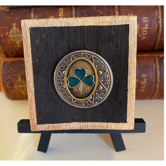 Irish Shamrock Wooden Art, Whiskey Barrel Wood, Gift for Irish Lover, St. Patrick's Day Gift