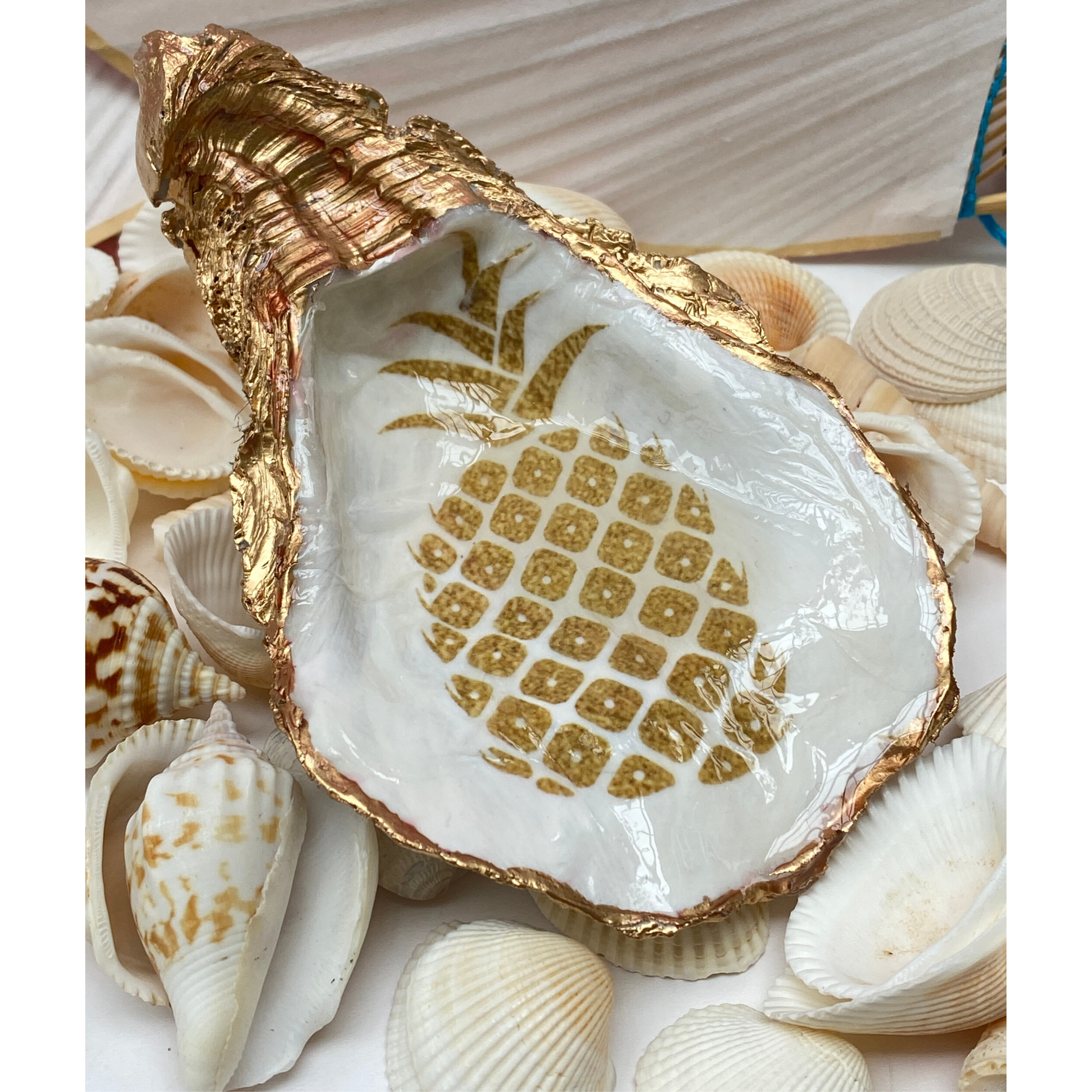 Oyster Shell Art, Pineapple Art