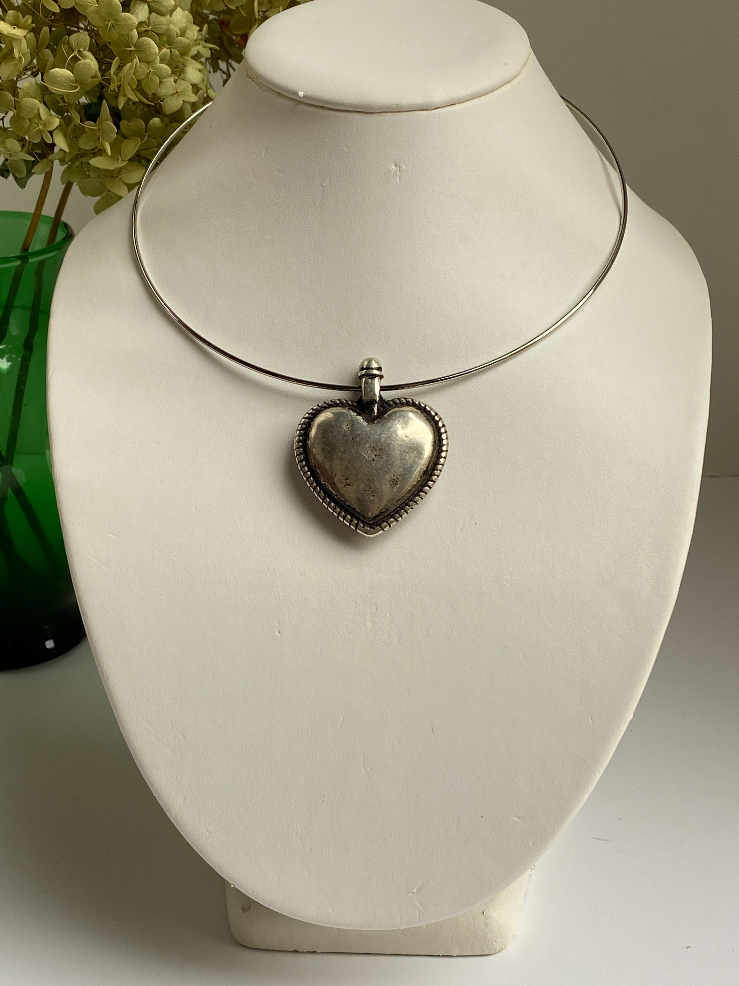 Necklace, Neck-wire, Silver, Heart Pendant, Valentine Gift