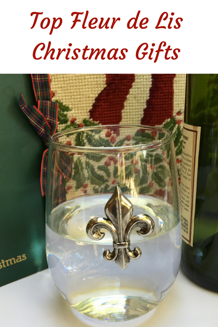 Stemless  Glass, Silver Fleur de Lis