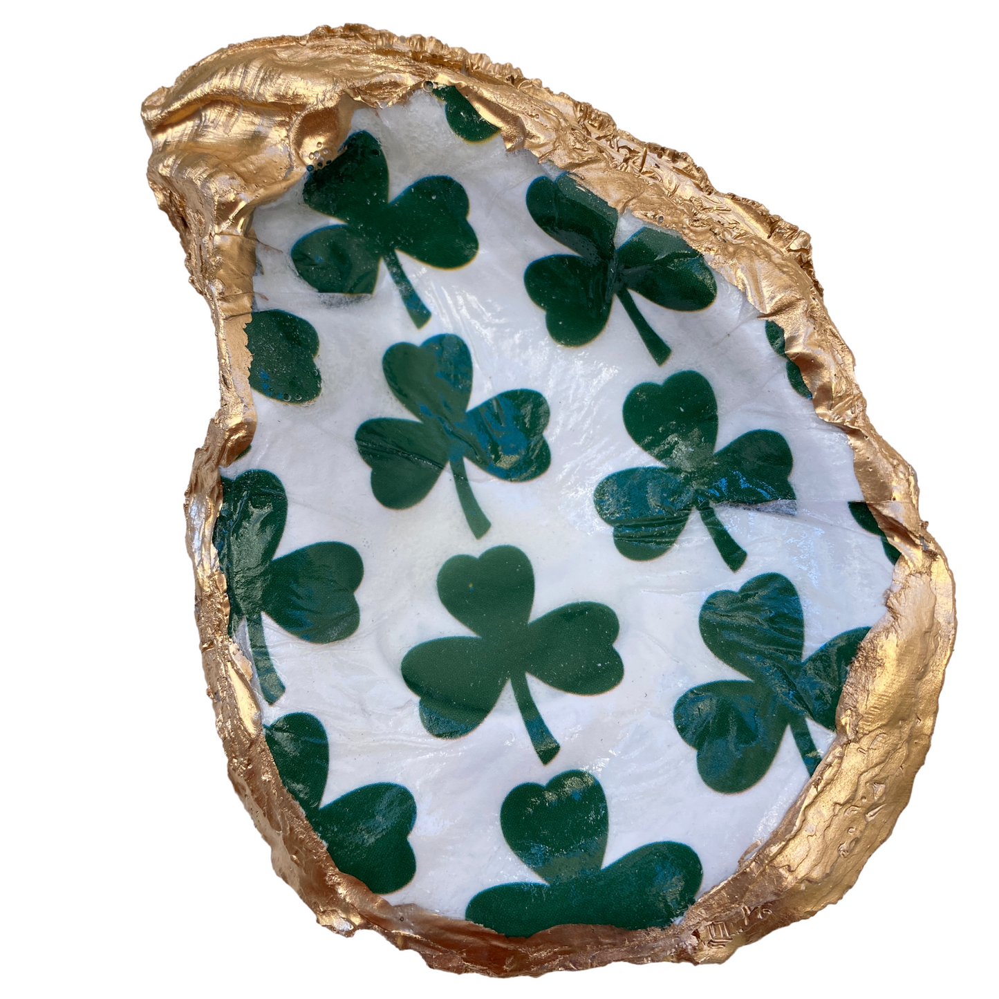 Oyster Shell Art, Shamrocks, Irish, St. Patrick's Day Gift, Oyster Shell Art