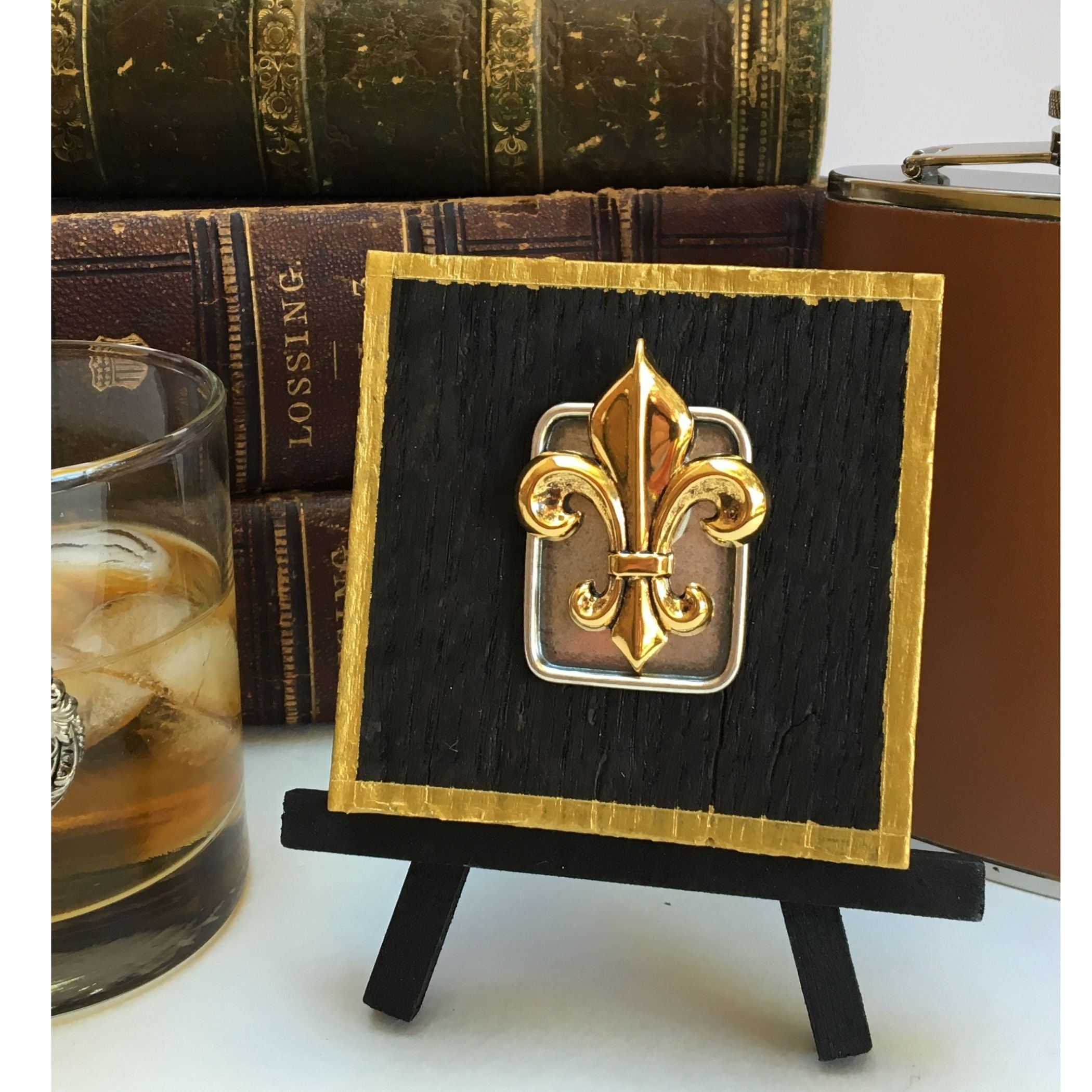 Fleur de Lis, Bourbon Barrel Wooden Art 1