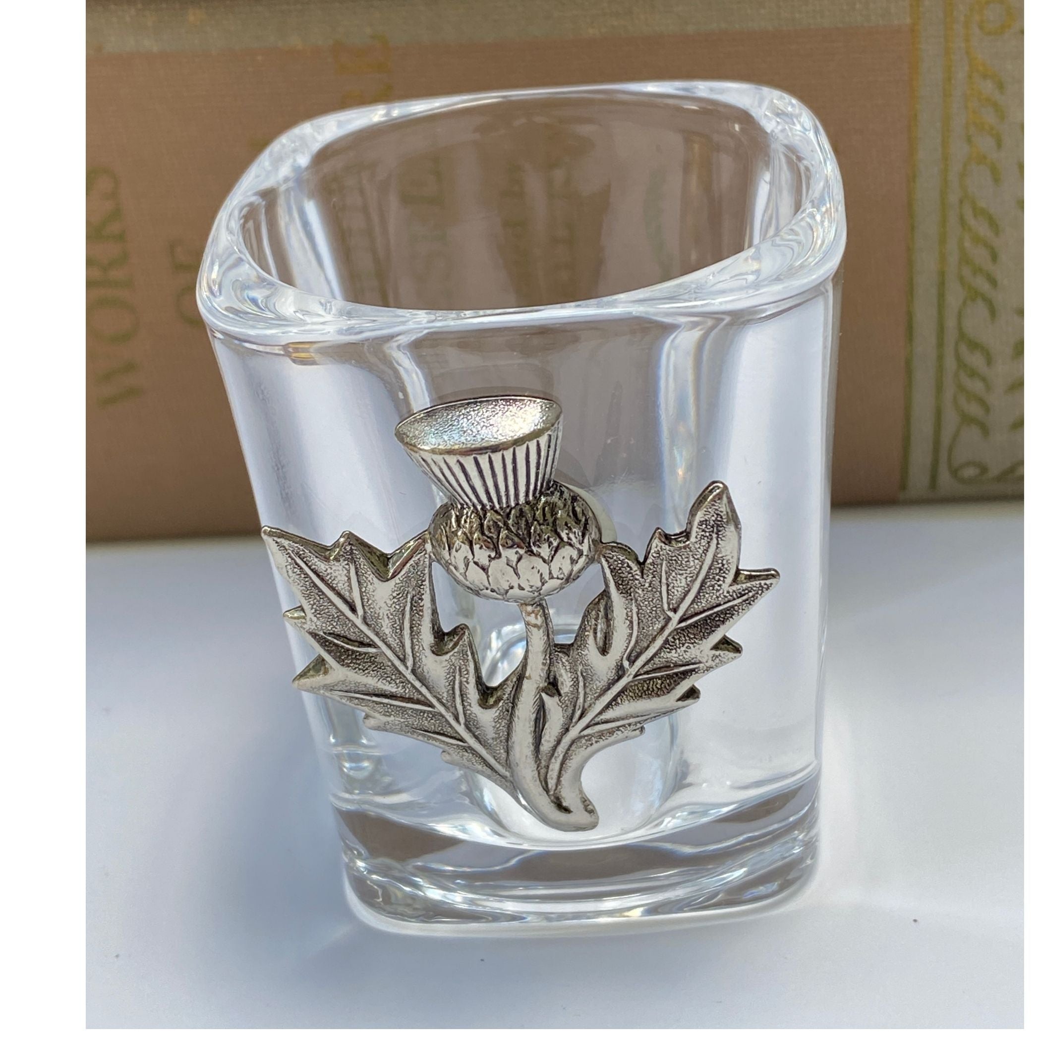 Shot Glass Silver Scottish Thistle