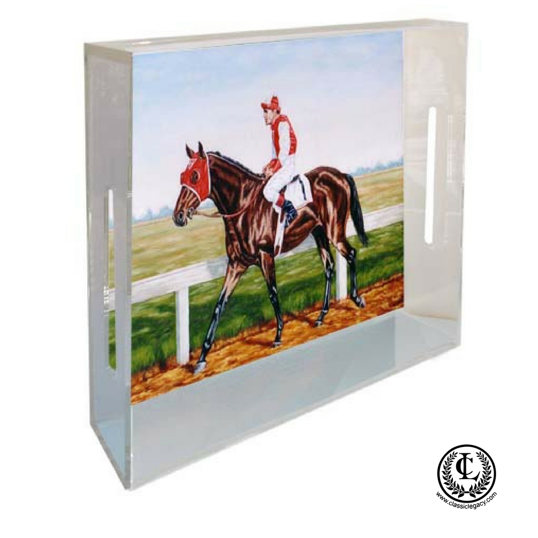 Tray  Acrylic Racehorse Seabiscuit Art