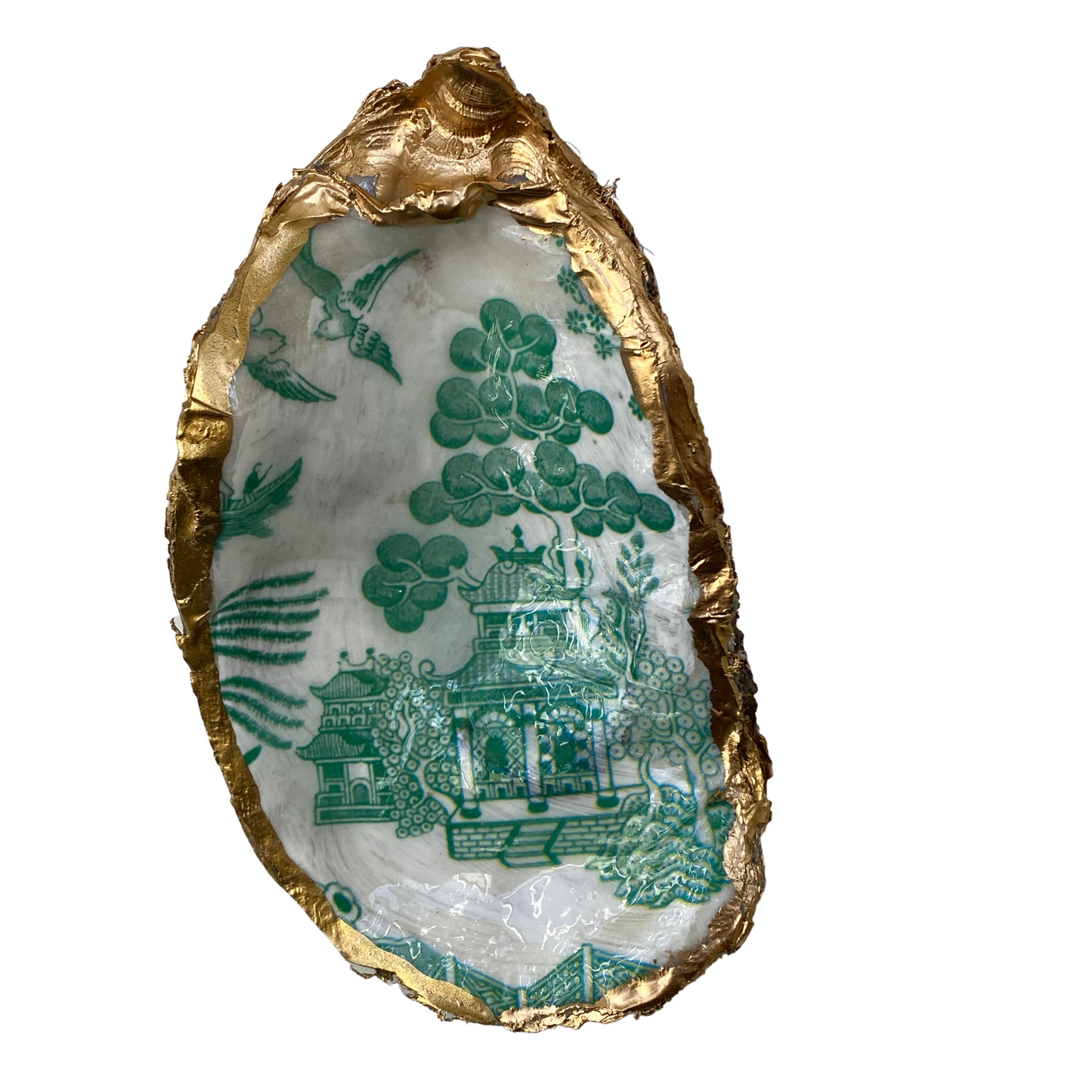 Oyster Shell Art, Green Chinoiserie, Chinese House Art