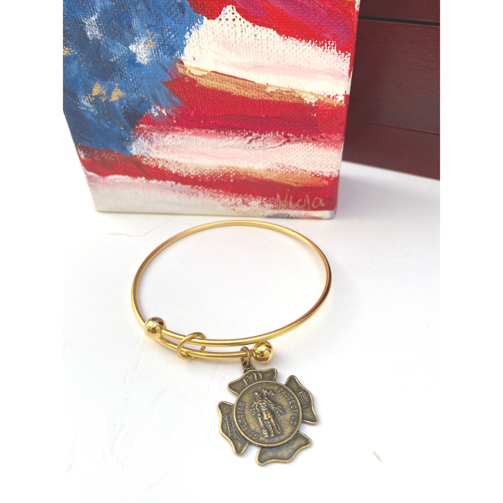 Firefighter theme bracelet, Saint Florian bracelet