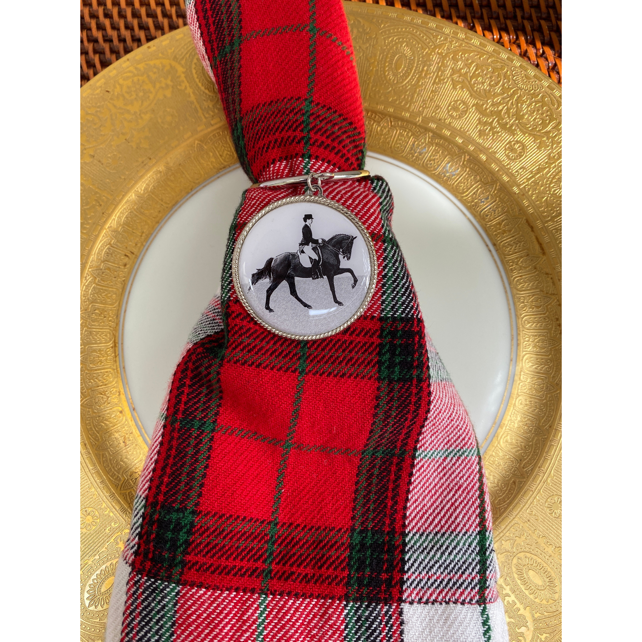 Napkin Rings Dressage, Set of four Napkin Rings, Elegant Equestrian Table