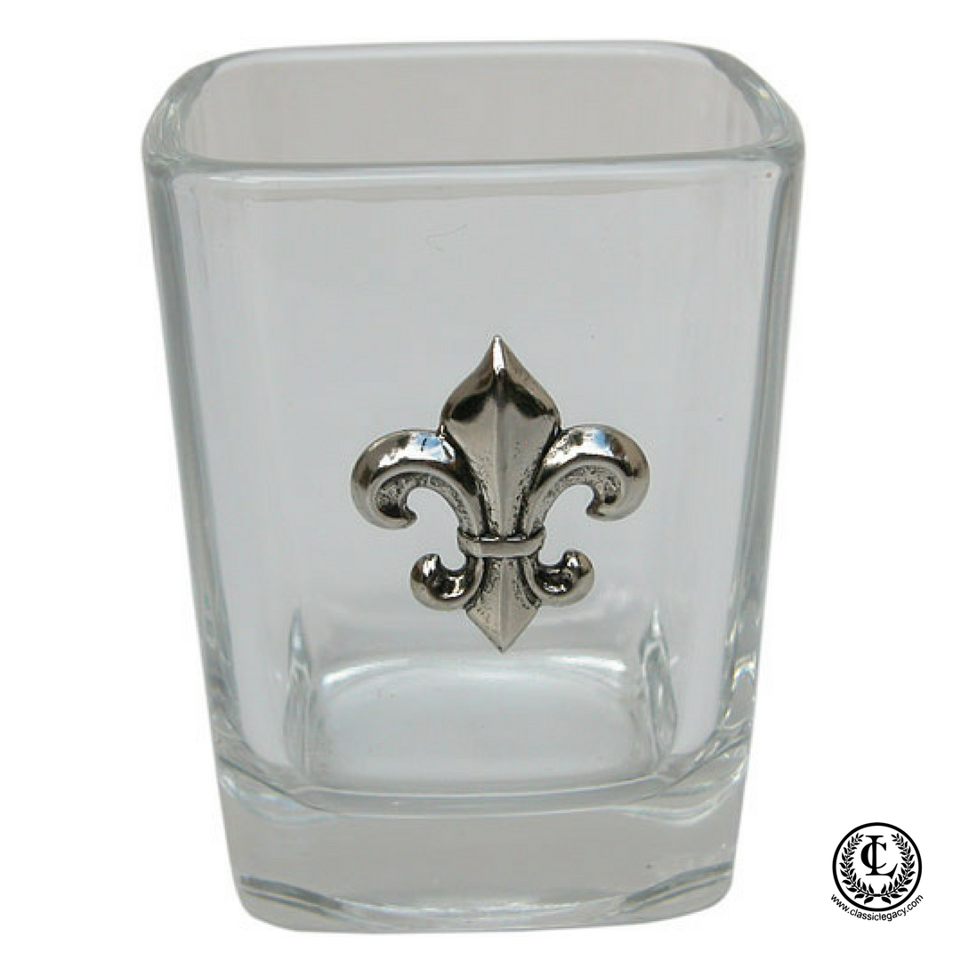 Shot Glass,  Silver Fleur