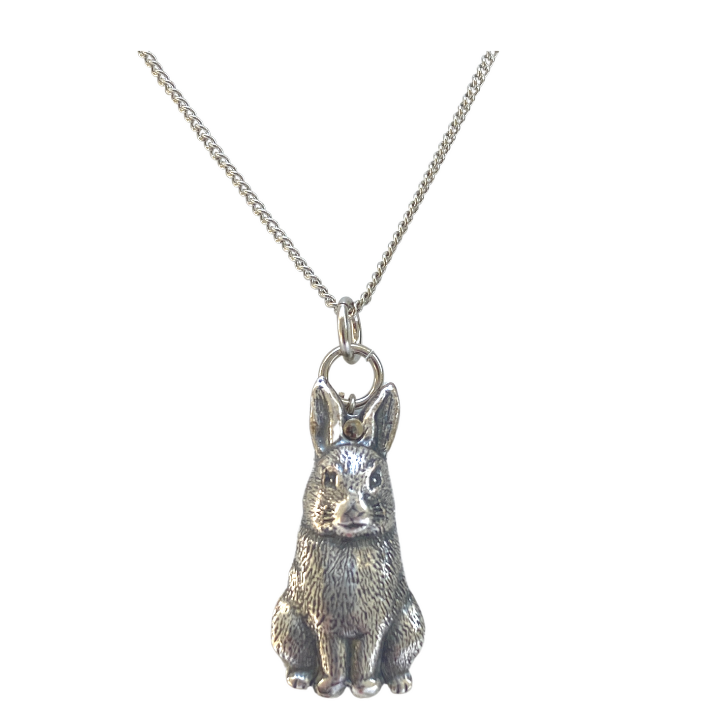 Bunny Gift, Silver Bunny Necklace, Handcrafted