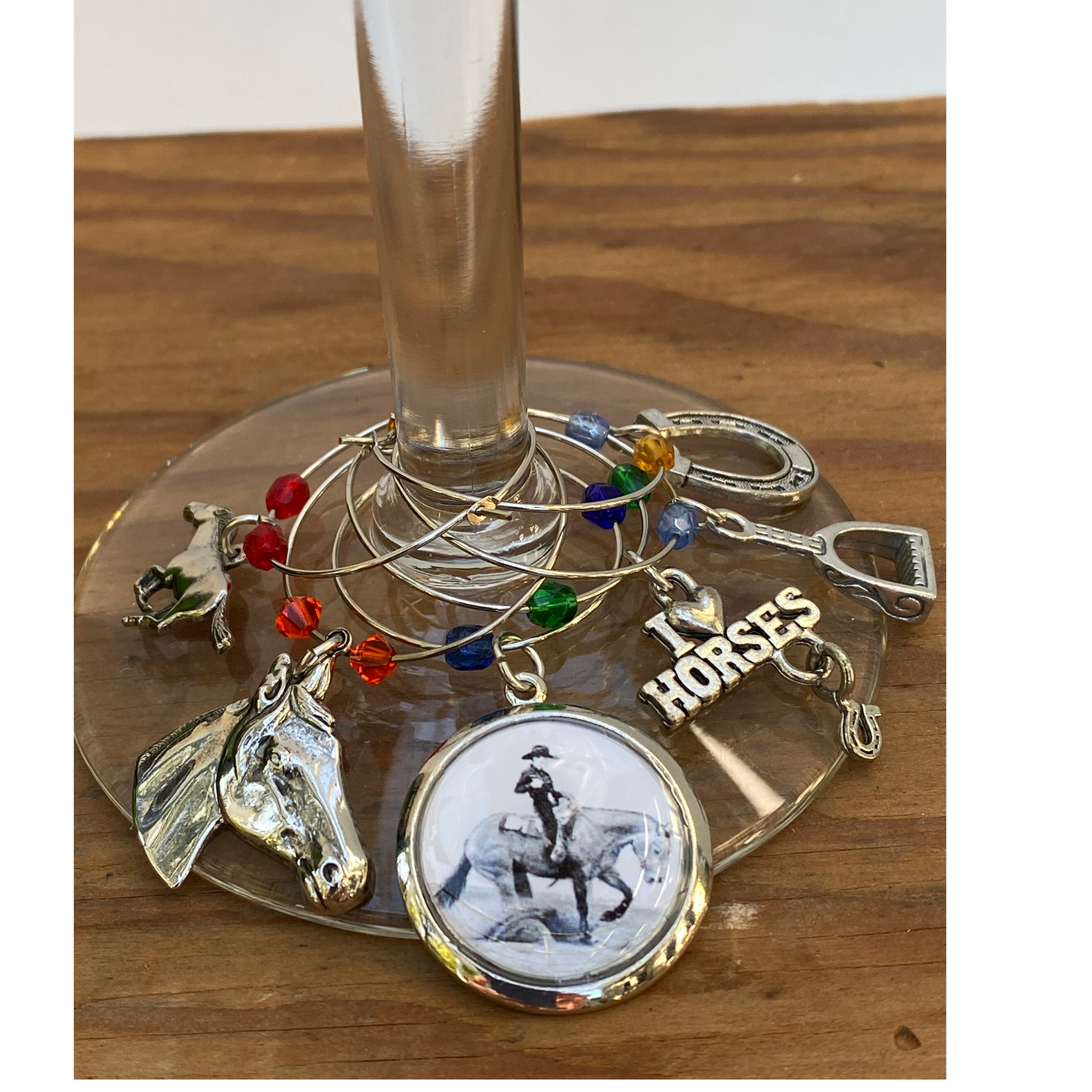 Reining Horse Beverage Charms