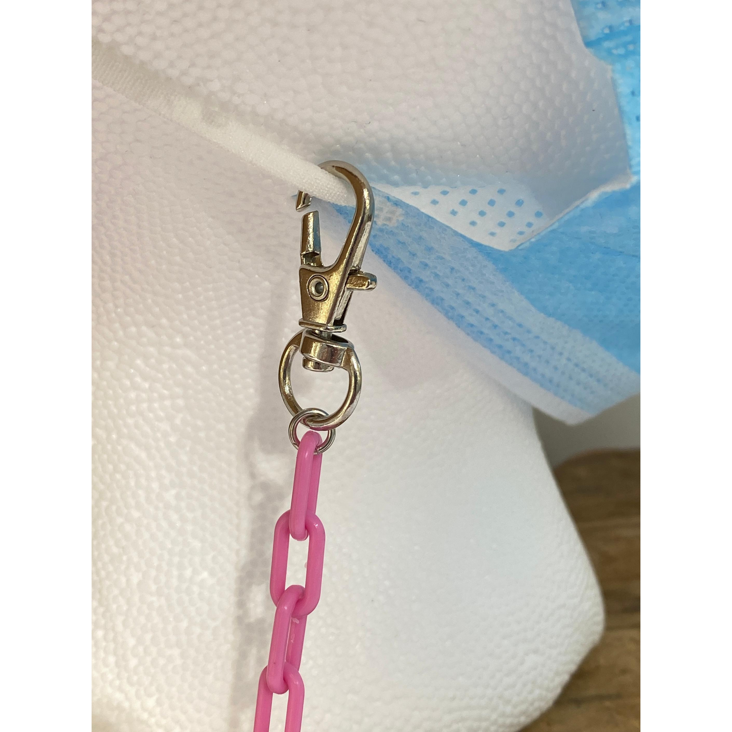 Necklace Chain, Pink, Acrylic, Lobster Claw Connectors