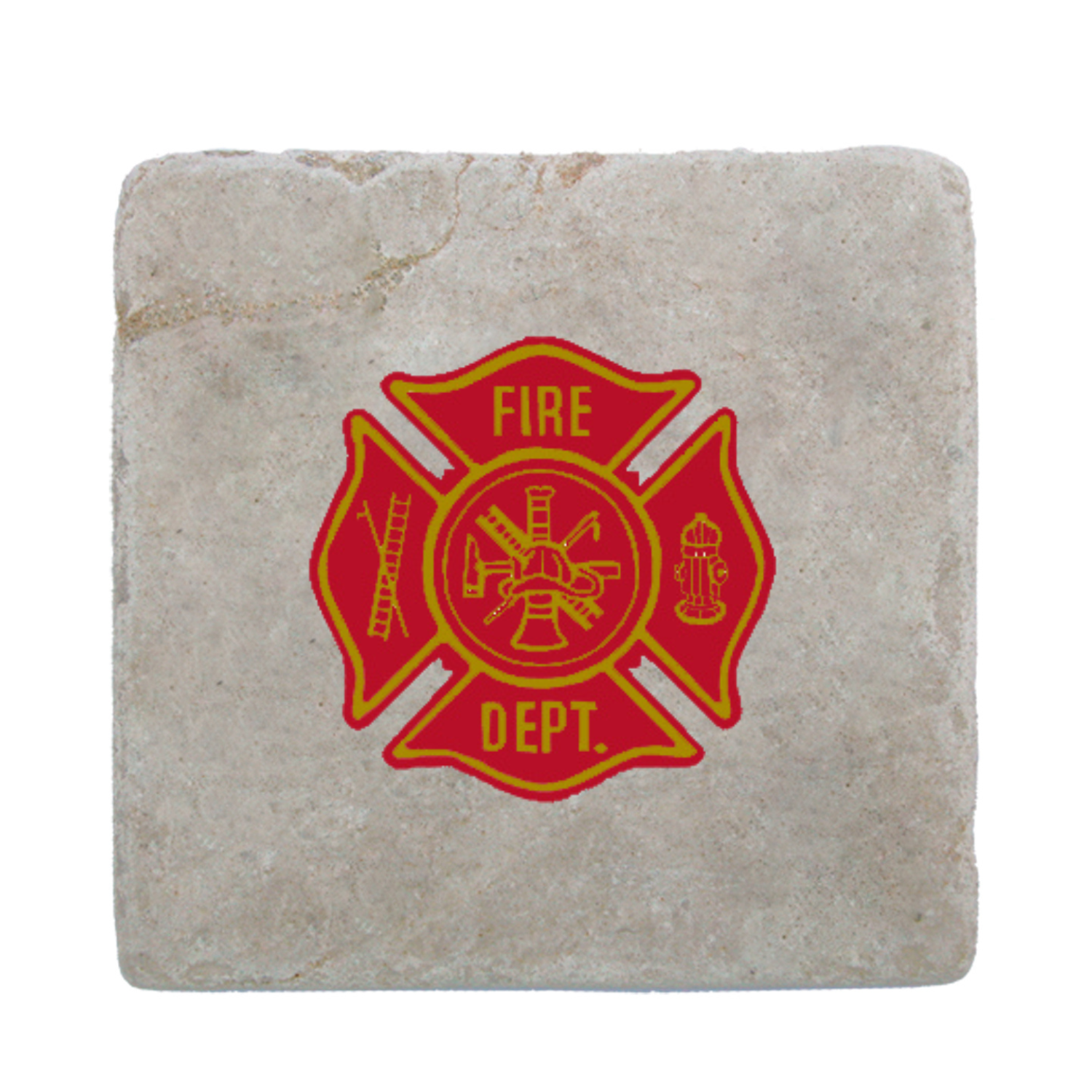 Custom Marble Coaster with Firefighter Logo