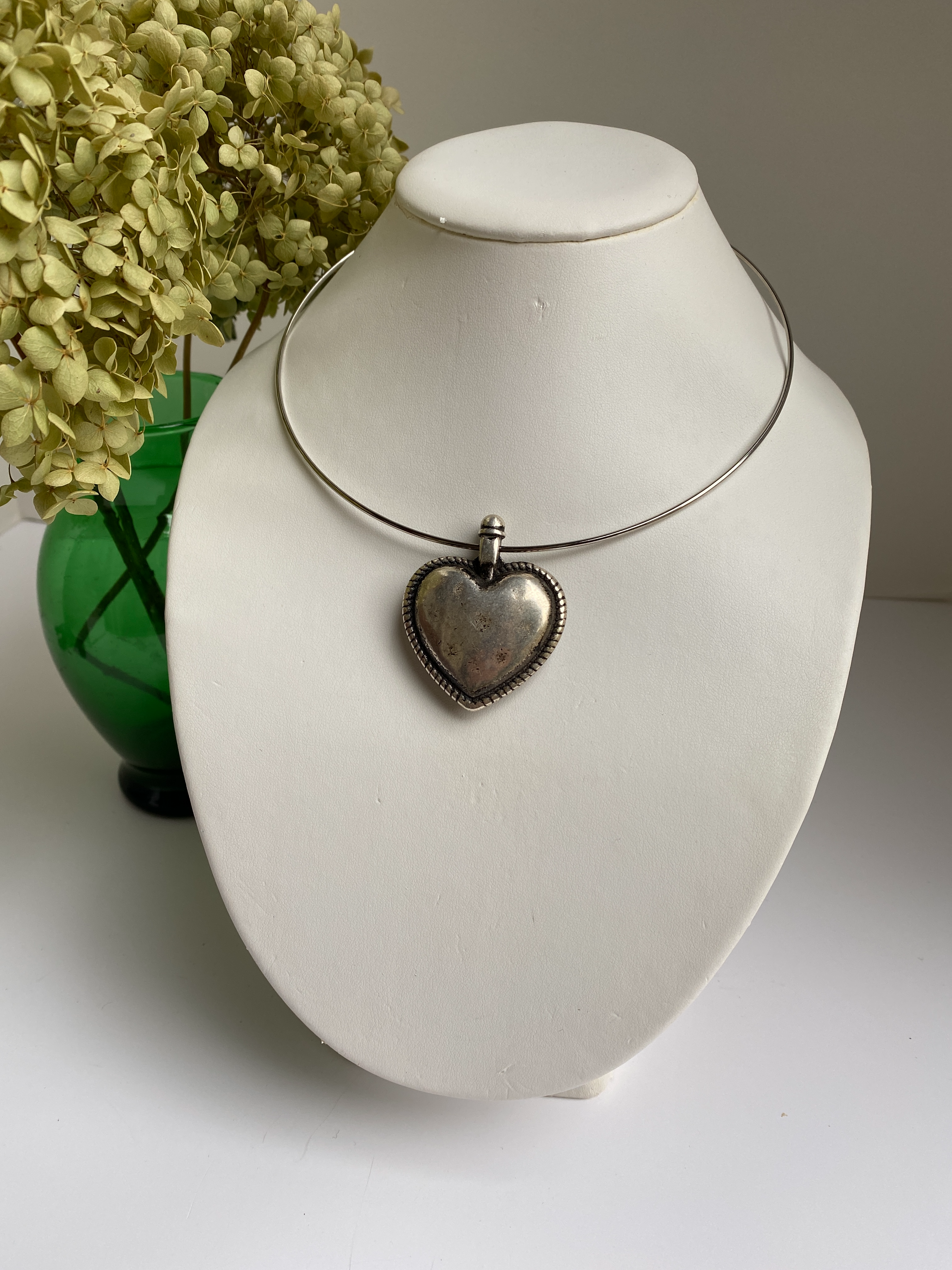 Necklace, Neck-wire, Silver, Heart Pendant, Valentine Gift