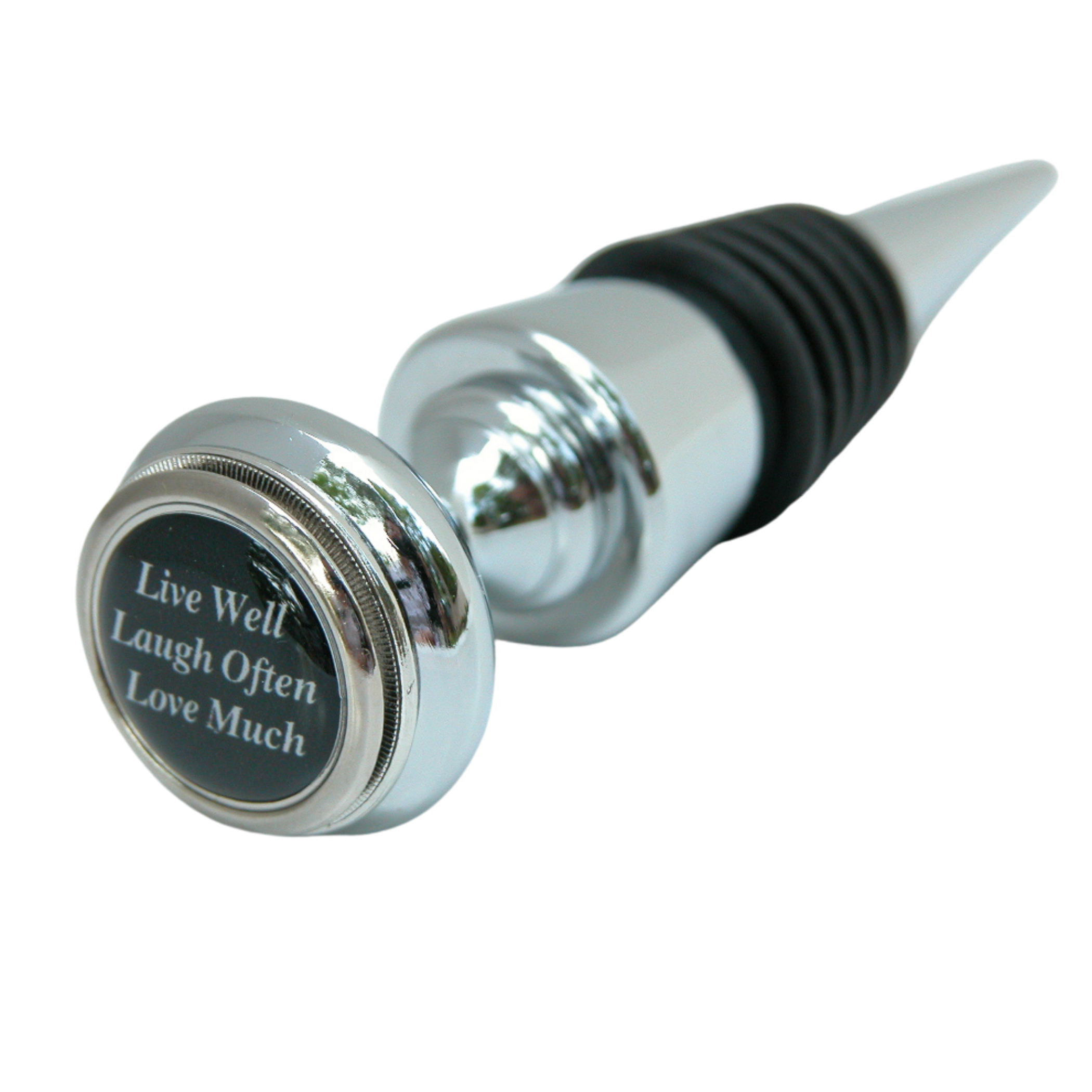 Bottle Stopper with Quote Live Well, Laugh Often, Love Much