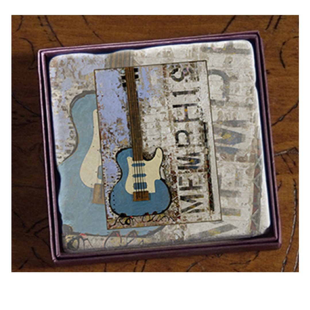 Coaster,  Marble,  Ron Olson Memphis,  Galaxy Guitar Art