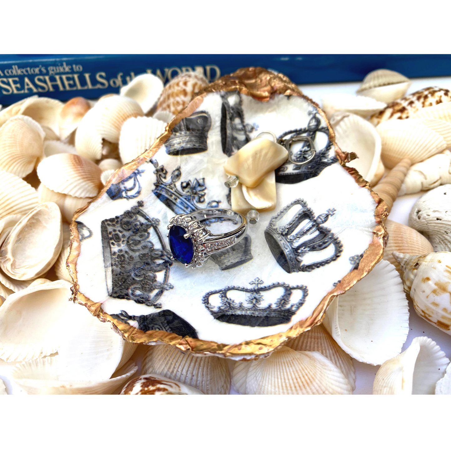 Shell Art, Crown Design, Jewelry Dish