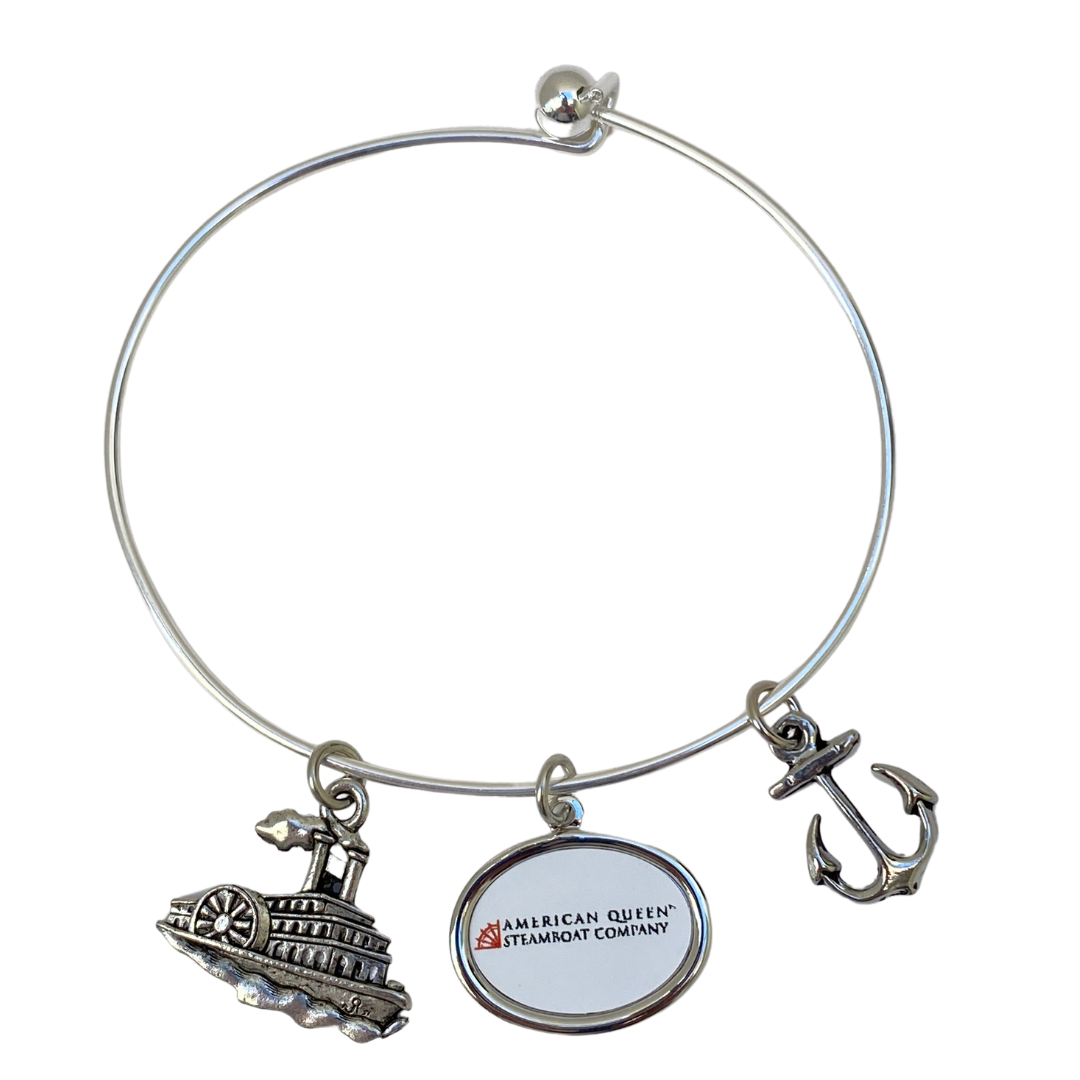 The Classic Legacy custom bracelet features a logo charm.  Each is handcrafted and a great gift for hotel gift stores.