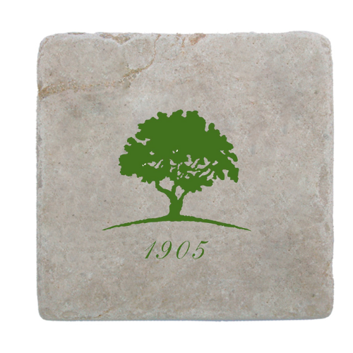 The Classic Legacy marble coasters feature your art or logo.  Each is handcrafted and made i the USA.   This was designed for Memphis Golf and Country Club.