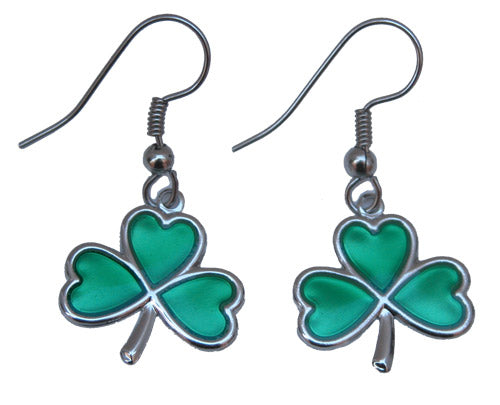 Earrings, Irish Shamrock, St. Patrick's Day Jewelry, Handmade in USA