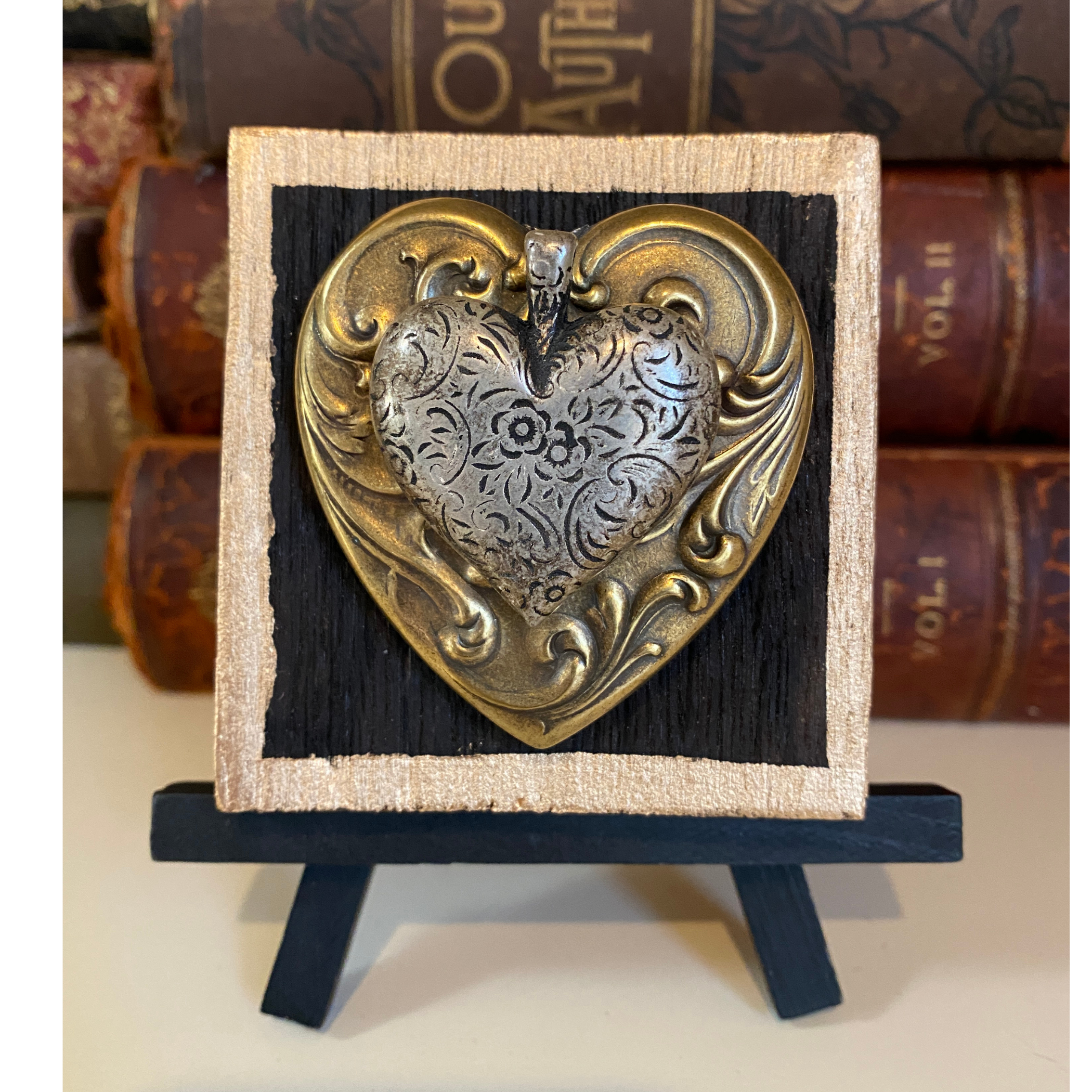 Wood & Silver Heart | 5 Year Wedding Anniversary Gift | Home Decor