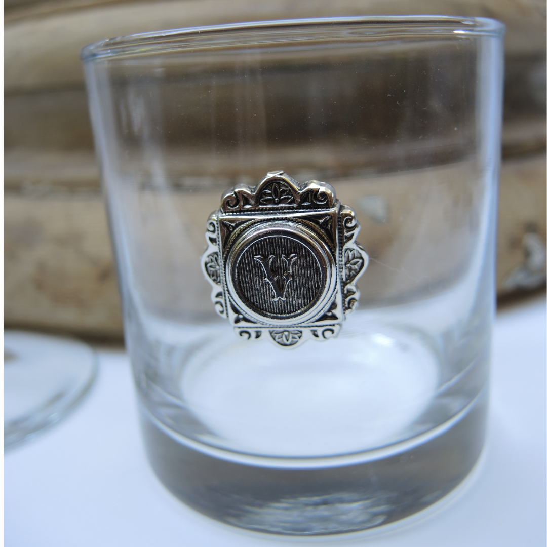 Initial Theme Bourbon Glass