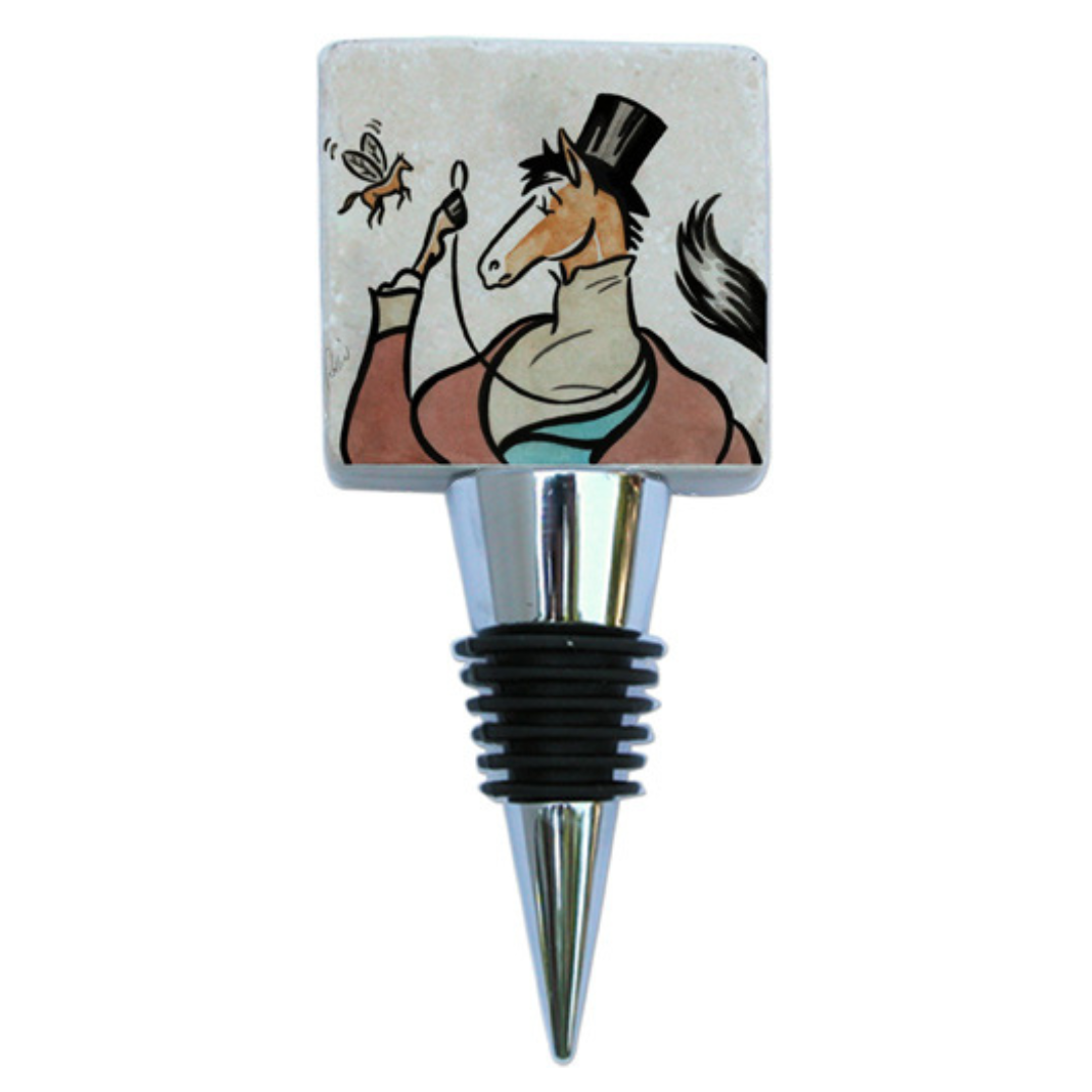 The Classic Legacy marble wine stopper features your logo or art.  This stopper was designed  an art gallery.   This is a wonderful gift for equestrian events.