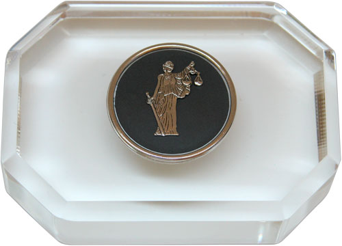 Lawyer Gift | Paperweight with Lady Justice | Law School Graduation Gift