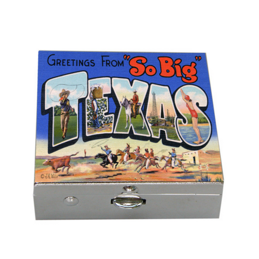 Silver Box,  Texas Vintage Postcard Art