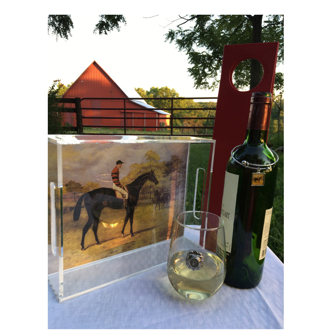 Acrylic Tray with Vintage Racehorse Art Design by Classic Legacy