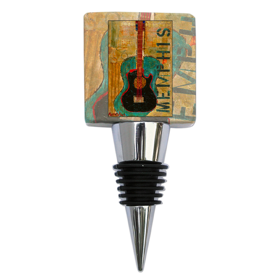 Bottle Stopper,  Marble,  Ron Olson Memphis,  Guitar Lover Gift, Memphis GIft