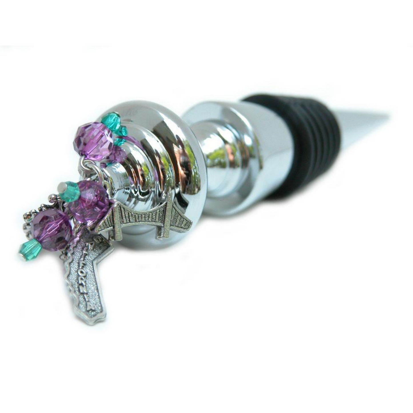Bottle Stopper, State of California, Charms and Beads, Handmade, Birthday Gift
