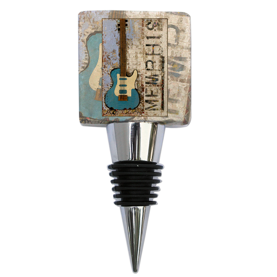 Bottle Stopper,  Marble,  Ron Olson Memphis,  Guitar Art, Memphis Gift, Birthday Gift