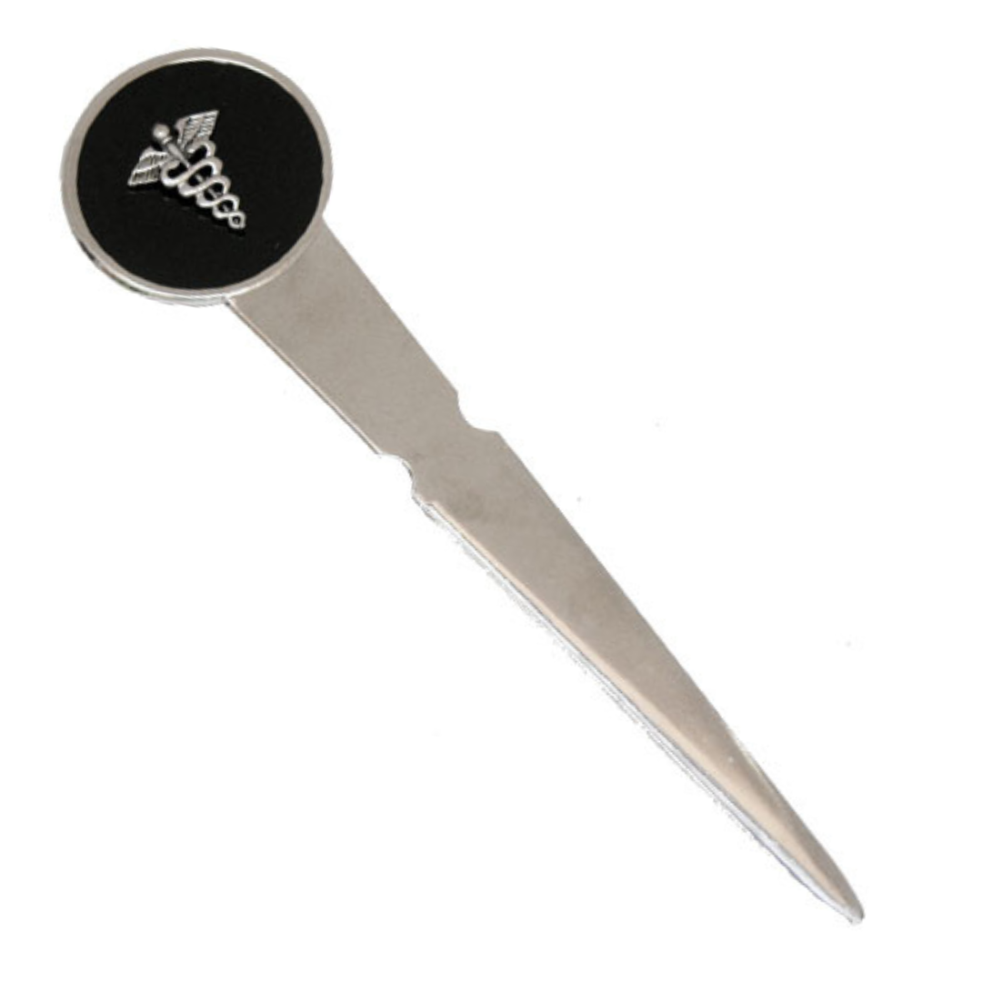 etter opener with silver caduceus  Gift for Doctor 